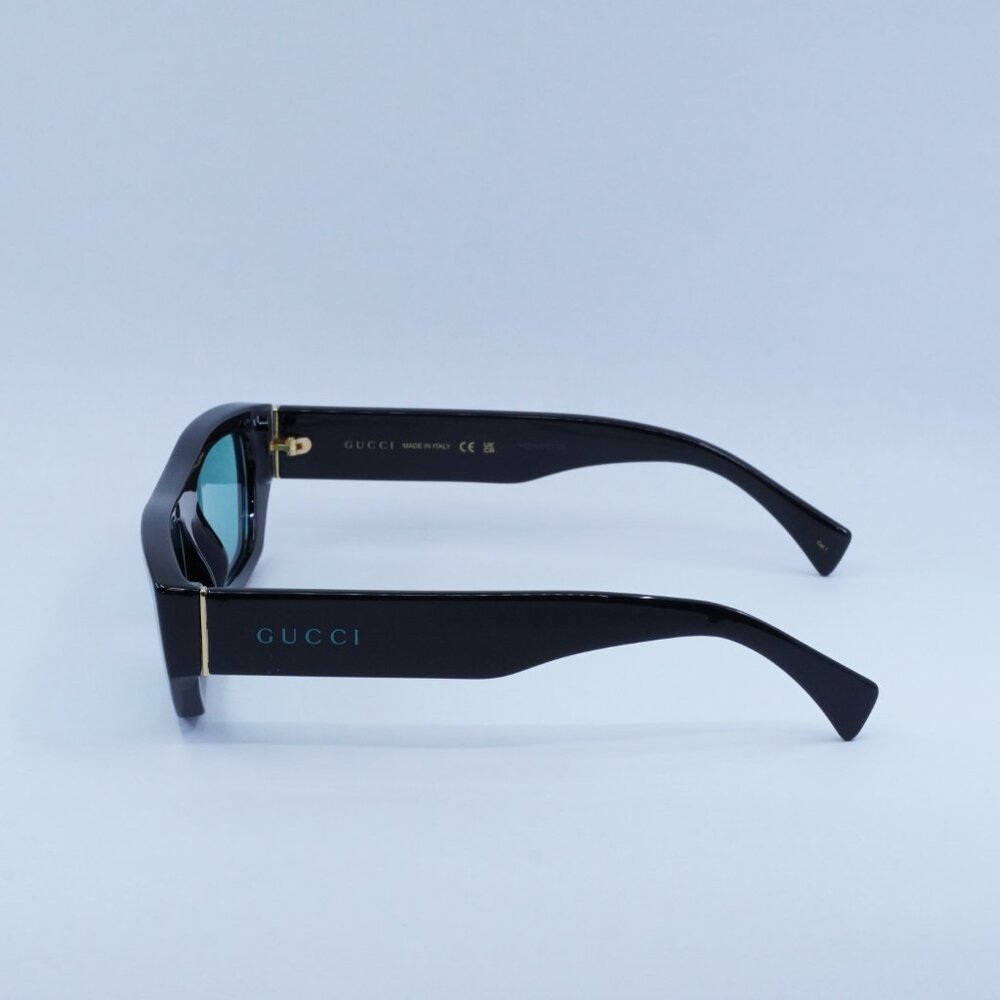 Gucci GG1134S 004 Men Sunglasses Black Rectangle Frame, Green Lenses - Picture 5 of 11